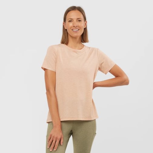 Coral Salomon Essential Tencel Short Sleeve Women's T-Shirts | PH 27146D